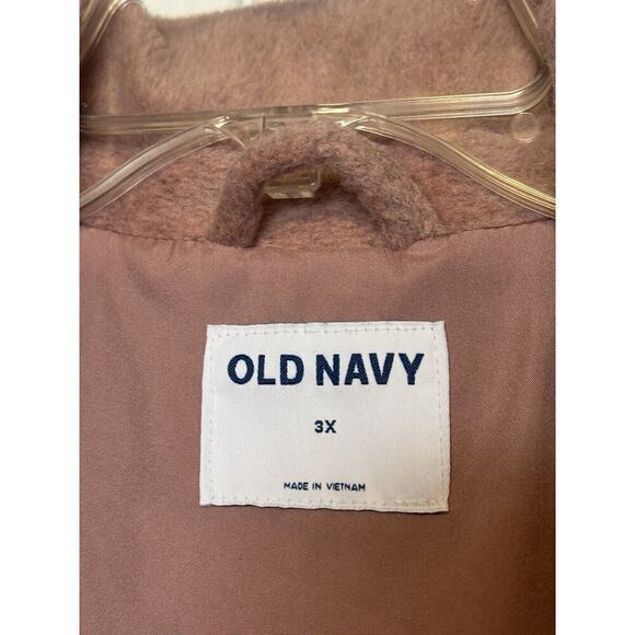 Old Navy Oversized Soft Brushed Overcoat Lite Pink Button Front 3X Cozy - Picture 5 of 7